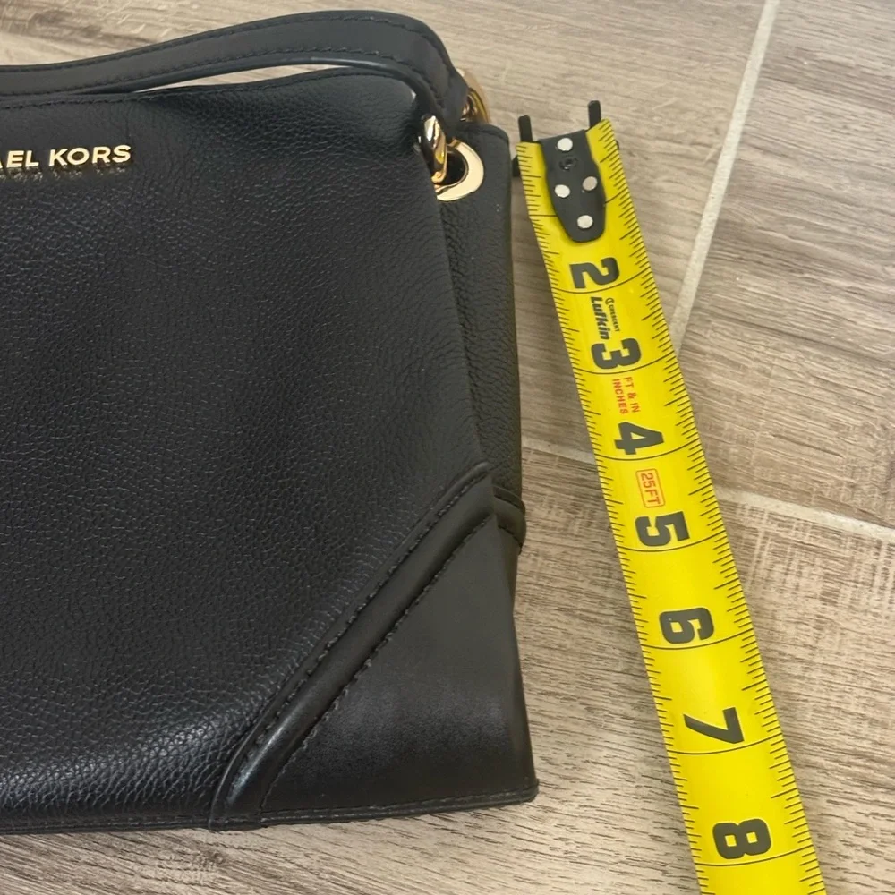 Michael Kors Nicole Black Pebbled Leather Shoulder Bag NWT